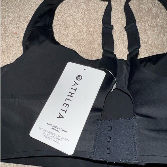 New Athleta Empower II Train Zipper Bra Black size M - Picture 7 of 9